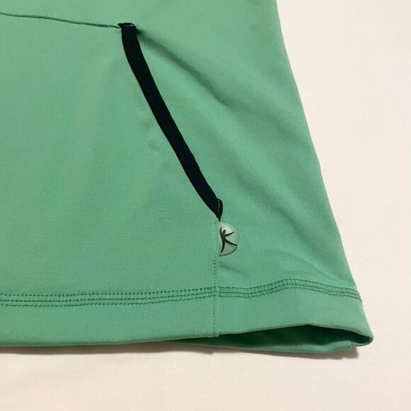 Danskin Now Womens Size Small Green Pullover Short Cap Sleeve Vneck Hoodie - Picture 8 of 16